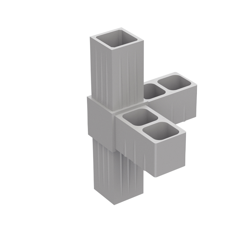 L TYPE 4 WAY CONNECTOR 20x20 / GRAY
